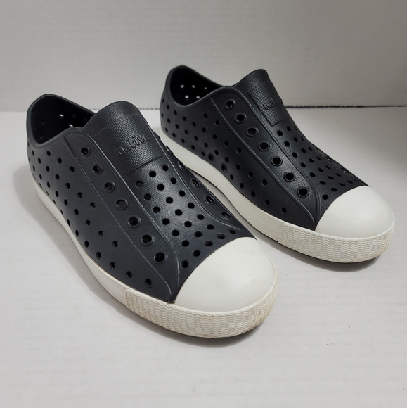 Native Jefferson Big Kids Black White Shell Slip On Shoes 2